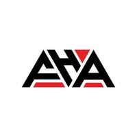 FHA triangle letter logo design with triangle shape. FHA triangle logo design monogram. FHA triangle vector logo template with red color. FHA triangular logo Simple, Elegant, and Luxurious Logo. FHA