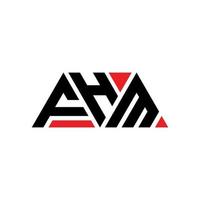 FHM triangle letter logo design with triangle shape. FHM triangle logo design monogram. FHM triangle vector logo template with red color. FHM triangular logo Simple, Elegant, and Luxurious Logo. FHM