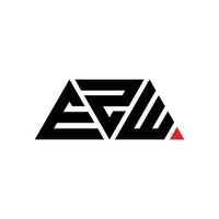 EZW triangle letter logo design with triangle shape. EZW triangle logo design monogram. EZW triangle vector logo template with red color. EZW triangular logo Simple, Elegant, and Luxurious Logo. EZW