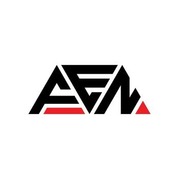 FEN triangle letter logo design with triangle shape. FEN triangle logo design monogram. FEN triangle vector logo template with red color. FEN triangular logo Simple, Elegant, and Luxurious Logo. FEN