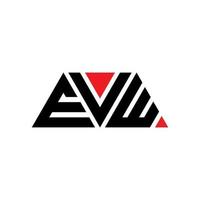 EVW triangle letter logo design with triangle shape. EVW triangle logo design monogram. EVW triangle vector logo template with red color. EVW triangular logo Simple, Elegant, and Luxurious Logo. EVW