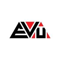EVU triangle letter logo design with triangle shape. EVU triangle logo design monogram. EVU triangle vector logo template with red color. EVU triangular logo Simple, Elegant, and Luxurious Logo. EVU
