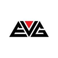 diseño de logotipo de letra de triángulo evg con forma de triángulo. monograma de diseño de logotipo de triángulo evg. plantilla de logotipo de vector de triángulo evg con color rojo. logotipo triangular evg logotipo simple, elegante y lujoso. evg