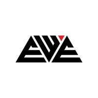 EWE triangle letter logo design with triangle shape. EWE triangle logo design monogram. EWE triangle vector logo template with red color. EWE triangular logo Simple, Elegant, and Luxurious Logo. EWE