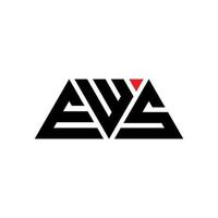 EWS triangle letter logo design with triangle shape. EWS triangle logo design monogram. EWS triangle vector logo template with red color. EWS triangular logo Simple, Elegant, and Luxurious Logo. EWS