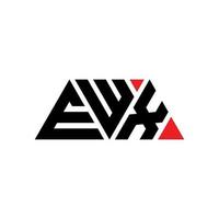 EWX triangle letter logo design with triangle shape. EWX triangle logo design monogram. EWX triangle vector logo template with red color. EWX triangular logo Simple, Elegant, and Luxurious Logo. EWX