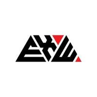 EXW triangle letter logo design with triangle shape. EXW triangle logo design monogram. EXW triangle vector logo template with red color. EXW triangular logo Simple, Elegant, and Luxurious Logo. EXW