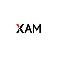 XAM letter logo design on WHITE background. XAM creative initials letter logo concept. XAM letter design. vector