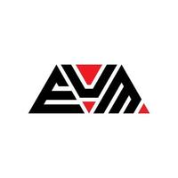 EUM triangle letter logo design with triangle shape. EUM triangle logo design monogram. EUM triangle vector logo template with red color. EUM triangular logo Simple, Elegant, and Luxurious Logo. EUM