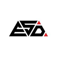 diseño de logotipo de letra triangular esd con forma de triángulo. monograma de diseño de logotipo de triángulo esd. plantilla de logotipo de vector de triángulo esd con color rojo. logotipo triangular esd logotipo simple, elegante y lujoso. esd