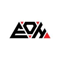 EOH triangle letter logo design with triangle shape. EOH triangle logo design monogram. EOH triangle vector logo template with red color. EOH triangular logo Simple, Elegant, and Luxurious Logo. EOH