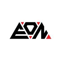 EON triangle letter logo design with triangle shape. EON triangle logo design monogram. EON triangle vector logo template with red color. EON triangular logo Simple, Elegant, and Luxurious Logo. EON