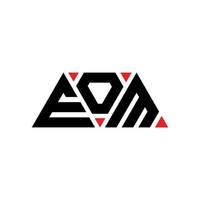 EOM triangle letter logo design with triangle shape. EOM triangle logo design monogram. EOM triangle vector logo template with red color. EOM triangular logo Simple, Elegant, and Luxurious Logo. EOM