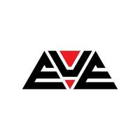 diseño de logotipo de letra de triángulo eue con forma de triángulo. monograma de diseño del logotipo del triángulo eue. plantilla de logotipo de vector de triángulo eue con color rojo. eue logo triangular logo simple, elegante y lujoso. eue