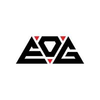 EOG triangle letter logo design with triangle shape. EOG triangle logo design monogram. EOG triangle vector logo template with red color. EOG triangular logo Simple, Elegant, and Luxurious Logo. EOG