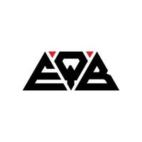 EQB triangle letter logo design with triangle shape. EQB triangle logo design monogram. EQB triangle vector logo template with red color. EQB triangular logo Simple, Elegant, and Luxurious Logo. EQB