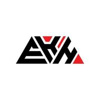 EKH triangle letter logo design with triangle shape. EKH triangle logo design monogram. EKH triangle vector logo template with red color. EKH triangular logo Simple, Elegant, and Luxurious Logo. EKH