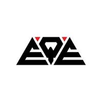 EQE triangle letter logo design with triangle shape. EQE triangle logo design monogram. EQE triangle vector logo template with red color. EQE triangular logo Simple, Elegant, and Luxurious Logo. EQE