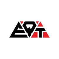 EQT triangle letter logo design with triangle shape. EQT triangle logo design monogram. EQT triangle vector logo template with red color. EQT triangular logo Simple, Elegant, and Luxurious Logo. EQT