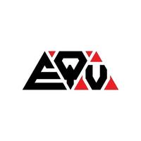 EQV triangle letter logo design with triangle shape. EQV triangle logo design monogram. EQV triangle vector logo template with red color. EQV triangular logo Simple, Elegant, and Luxurious Logo. EQV