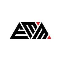 EMM triangle letter logo design with triangle shape. EMM triangle logo design monogram. EMM triangle vector logo template with red color. EMM triangular logo Simple, Elegant, and Luxurious Logo. EMM