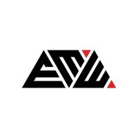 EMW triangle letter logo design with triangle shape. EMW triangle logo design monogram. EMW triangle vector logo template with red color. EMW triangular logo Simple, Elegant, and Luxurious Logo. EMW