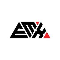 diseño de logotipo de letra triangular emx con forma de triángulo. monograma de diseño del logotipo del triángulo emx. plantilla de logotipo de vector de triángulo emx con color rojo. logotipo triangular emx logotipo simple, elegante y lujoso. emx