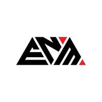 ENM triangle letter logo design with triangle shape. ENM triangle logo design monogram. ENM triangle vector logo template with red color. ENM triangular logo Simple, Elegant, and Luxurious Logo. ENM