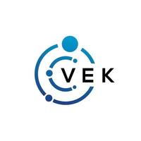 diseño de logotipo de tecnología de letras vek sobre fondo blanco. vek creative iniciales letra it logo concepto. diseño de letras vek. vector