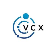 Diseño de logotipo de tecnología de letras vcx sobre fondo blanco. vcx creative initials letter it concepto de logotipo. diseño de letras vcx. vector