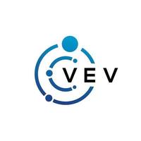 diseño de logotipo de tecnología de letras vev sobre fondo blanco. vev creative initials letter it logo concepto. diseño de letras vev. vector