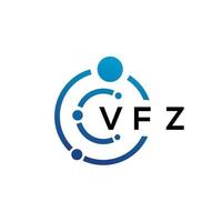 Diseño de logotipo de tecnología de letras vfz sobre fondo blanco. vfz creative initials letter it logo concepto. diseño de letras vfz. vector