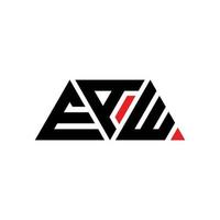 EAW triangle letter logo design with triangle shape. EAW triangle logo design monogram. EAW triangle vector logo template with red color. EAW triangular logo Simple, Elegant, and Luxurious Logo. EAW