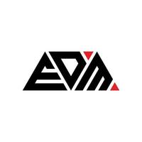 EDM triangle letter logo design with triangle shape. EDM triangle logo design monogram. EDM triangle vector logo template with red color. EDM triangular logo Simple, Elegant, and Luxurious Logo. EDM