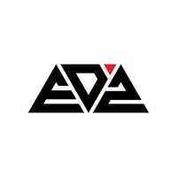EDZ triangle letter logo design with triangle shape. EDZ triangle logo design monogram. EDZ triangle vector logo template with red color. EDZ triangular logo Simple, Elegant, and Luxurious Logo. EDZ