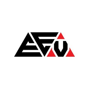 diseño de logotipo de letra triangular eev con forma de triángulo. monograma de diseño del logotipo del triángulo eev. plantilla de logotipo de vector de triángulo eev con color rojo. logotipo triangular eev logotipo simple, elegante y lujoso. eev