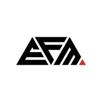 EFM triangle letter logo design with triangle shape. EFM triangle logo design monogram. EFM triangle vector logo template with red color. EFM triangular logo Simple, Elegant, and Luxurious Logo. EFM