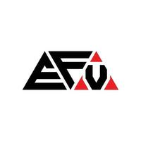 EFV triangle letter logo design with triangle shape. EFV triangle logo design monogram. EFV triangle vector logo template with red color. EFV triangular logo Simple, Elegant, and Luxurious Logo. EFV