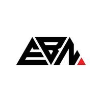 EBN triangle letter logo design with triangle shape. EBN triangle logo design monogram. EBN triangle vector logo template with red color. EBN triangular logo Simple, Elegant, and Luxurious Logo. EBN