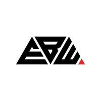 EBW triangle letter logo design with triangle shape. EBW triangle logo design monogram. EBW triangle vector logo template with red color. EBW triangular logo Simple, Elegant, and Luxurious Logo. EBW