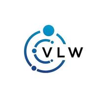 Diseño de logotipo de tecnología de letra vlw sobre fondo blanco. vlw creative initials letter it logo concepto. diseño de letra vw. vector