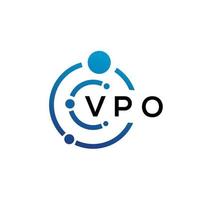 diseño de logotipo de tecnología de letra vpo sobre fondo blanco. vpo creative initials letter it concepto de logotipo. diseño de carta vpo. vector