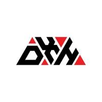 diseño de logotipo de letra triangular dxh con forma de triángulo. monograma de diseño del logotipo del triángulo dxh. plantilla de logotipo de vector de triángulo dxh con color rojo. logotipo triangular dxh logotipo simple, elegante y lujoso. dxh