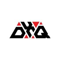 diseño de logotipo de letra triangular dxq con forma de triángulo. monograma de diseño del logotipo del triángulo dxq. plantilla de logotipo de vector de triángulo dxq con color rojo. logo triangular dxq logo simple, elegante y lujoso. dxq