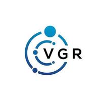 Diseño de logotipo de tecnología de letra vgr sobre fondo blanco. vgr iniciales creativas letra concepto de logotipo. diseño de letras vgr. vector