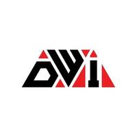 DWI triangle letter logo design with triangle shape. DWI triangle logo design monogram. DWI triangle vector logo template with red color. DWI triangular logo Simple, Elegant, and Luxurious Logo. DWI