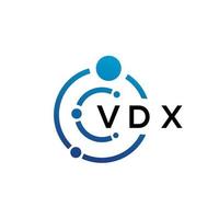Diseño de logotipo de tecnología de letras vdx sobre fondo blanco. vdx creative initials letter it concepto de logotipo. diseño de letras vdx. vector