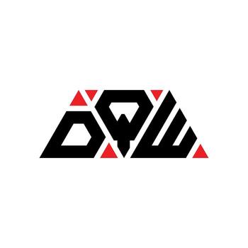 DQW triangle letter logo design with triangle shape. DQW triangle logo design monogram. DQW triangle vector logo template with red color. DQW triangular logo Simple, Elegant, and Luxurious Logo. DQW