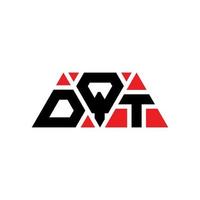 DQT triangle letter logo design with triangle shape. DQT triangle logo design monogram. DQT triangle vector logo template with red color. DQT triangular logo Simple, Elegant, and Luxurious Logo. DQT