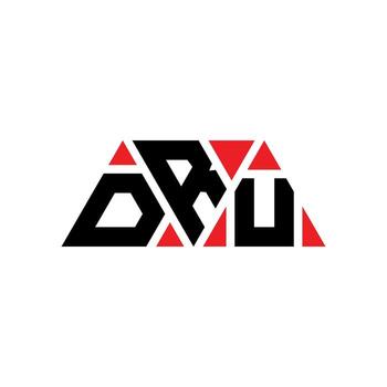 DRU triangle letter logo design with triangle shape. DRU triangle logo design monogram. DRU triangle vector logo template with red color. DRU triangular logo Simple, Elegant, and Luxurious Logo. DRU